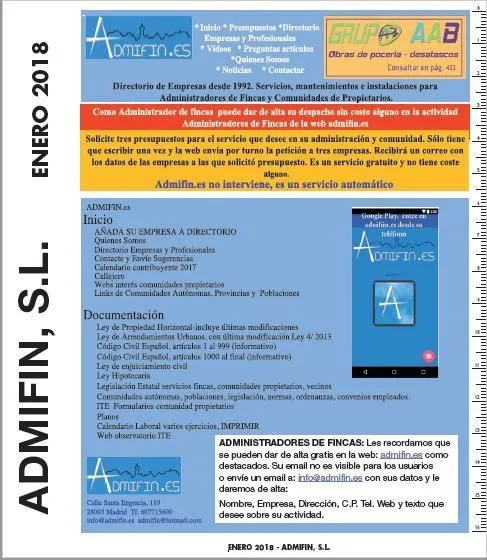 La imagen 8 de la Empresa ADMIFIN,S.L. DIRECTORIO PROFESIONALES PARA ADMINISTRADORES FINCAS, Y COMUNIDADES PROPIETARIOS.